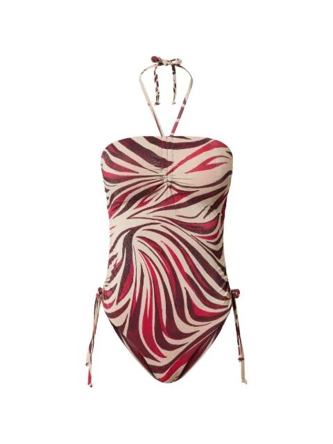 zebra-print lurex swimsuit by TWINSET