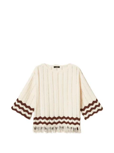 zigzag-print fringed top by TWINSET