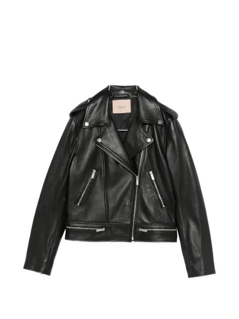 zip-up leather jacket by TWINSET