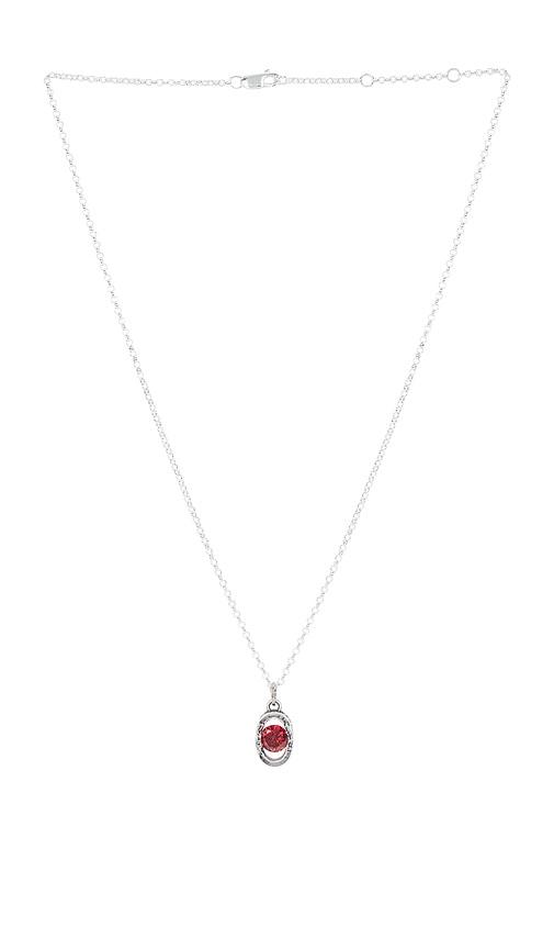 Two Jeys Icon Link Ruby Necklace in Metallic Silver by TWO JEYS
