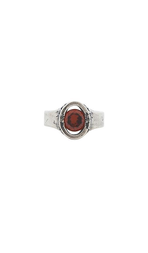 Two Jeys Icon Link Ruby Ring in Metallic Silver by TWO JEYS