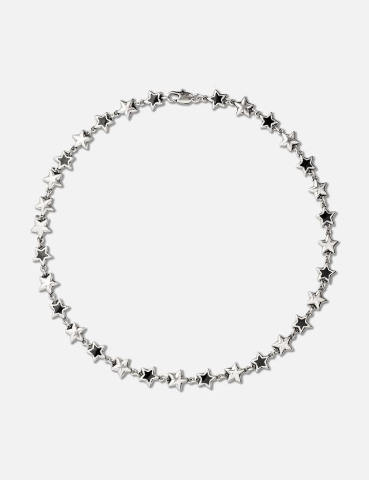 Black Enameled Stars Necklace by TWOJEYS
