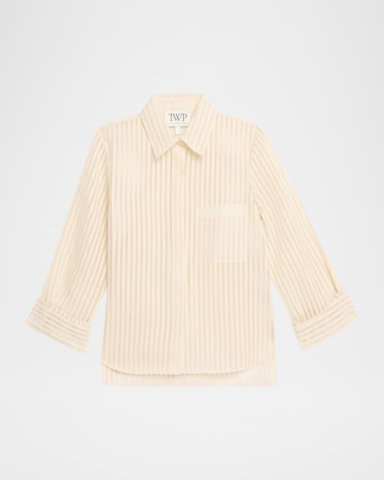 Boyfriend Shirt in Ribbon on Organza by TWP