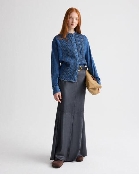 At Last Skirt in Paper Leather by TWP CLOTHING