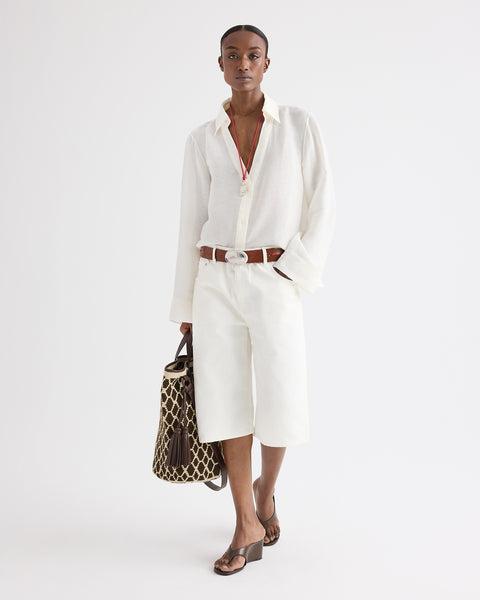 Boxy Relaxed Shorts in Denim by TWP CLOTHING