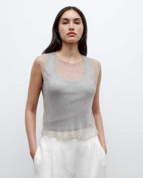 Chloe Top in Cross Hatch Beading by TWP CLOTHING
