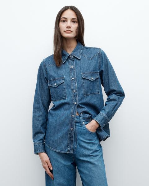 Cowboy Take Me Away Shirt in Denim Shirting by TWP CLOTHING
