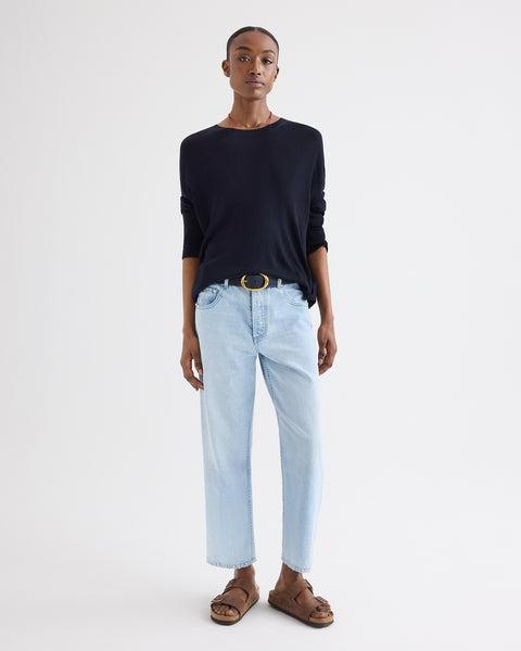 Cropped Mid Rise Jeans in Denim by TWP CLOTHING