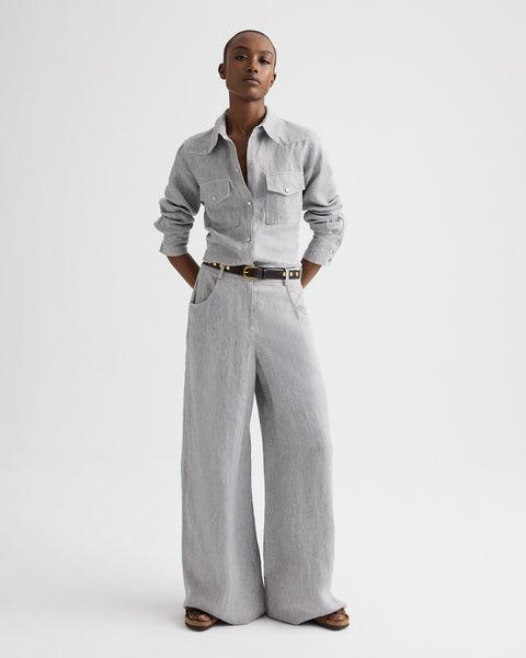 Dillon Pant in Lightweight Washed Hemp Denim by TWP CLOTHING