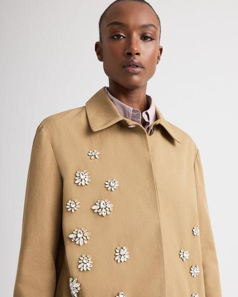 Edinburgh Coat with Crystals in Water-Repellent Cotton Canvas by TWP CLOTHING
