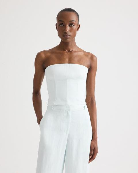Jillian Bustier in Coated Viscose Linen by TWP CLOTHING