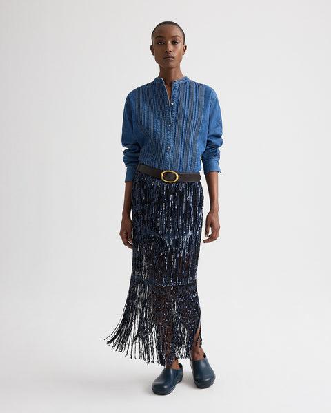 Laurel Skirt in Trapped Fringe Sequin by TWP CLOTHING