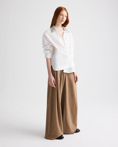New Earl Shirt with Crystal Collar in Cotton Shirting by TWP CLOTHING