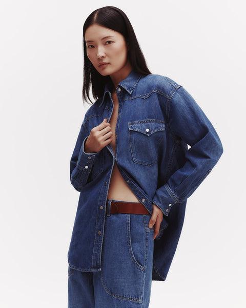 OG Supersized Ranchers Shirt in Linen Cotton Denim by TWP CLOTHING