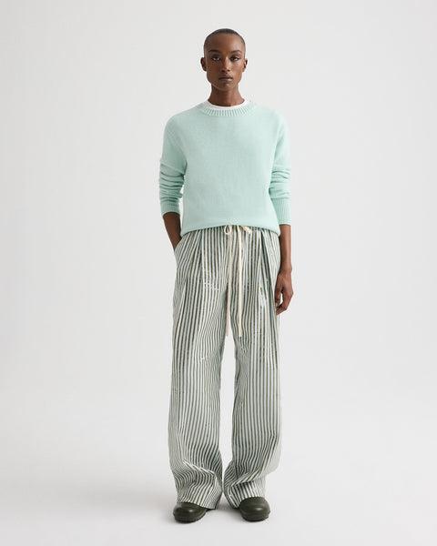 PJ Pant in Clear Sequin on Stripe by TWP CLOTHING