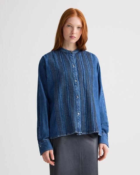 Pintuck Painter Shirt in Denim Shirting by TWP CLOTHING