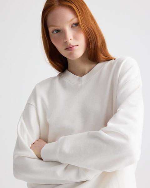 Relaxed V Neck Sweatshirt in Lightweight Sweatshirt by TWP CLOTHING