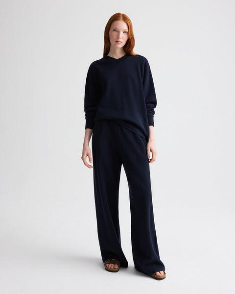 Relaxed V Neck Sweatshirt in Lightweight Sweatshirt by TWP CLOTHING