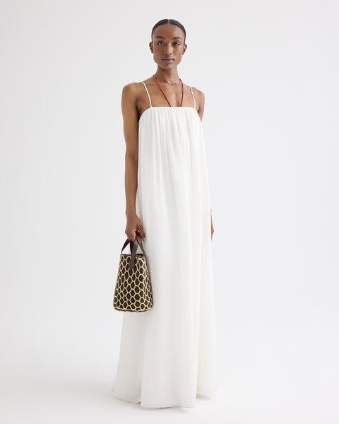 Shirred Column Dress in Linen Viscose by TWP CLOTHING