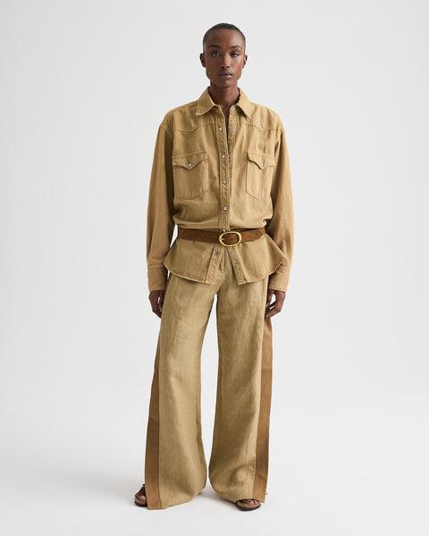 Slim A Pant with Lip Tux in Plain Weave Linen by TWP CLOTHING