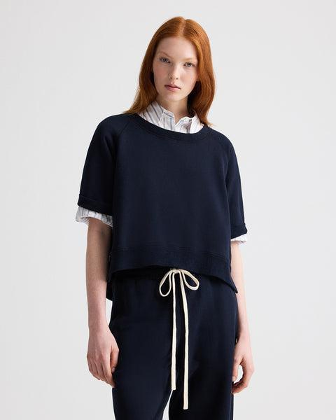 Slouchy Rolled Tee in Lightweight Sweatshirt by TWP CLOTHING