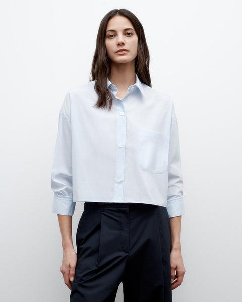 Soon to be Ex Shirt | Blue Cropped Cotton Shirt | TWP Clothing by TWP CLOTHING