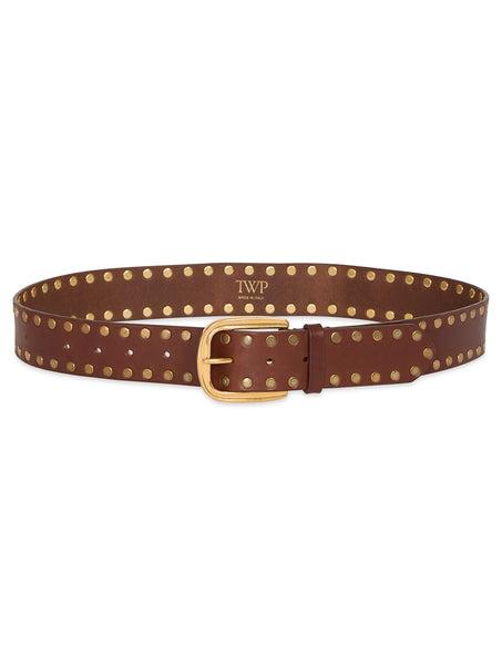 Studded Belt in Vachetta Leather by TWP CLOTHING
