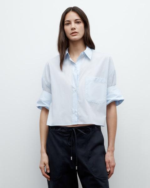 The Next Ex | Blue Short Sleeve Cotton Shirt | TWP Clothing by TWP CLOTHING