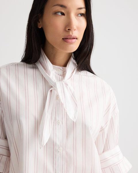 Tie One On Shirt in Drop Needle Double Stripe by TWP CLOTHING