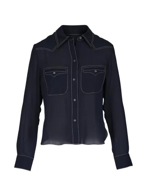 Carter contrast-stitch long-sleeve shirt by TWP