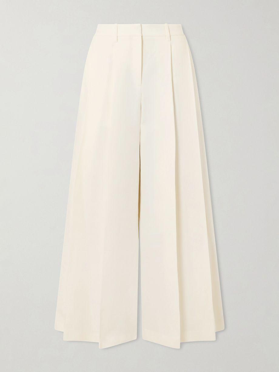 Crosby pleated linen and cotton-blend twill straight-leg pants by TWP
