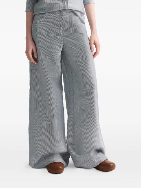 Dillon pinstriped-pattern high-waisted trousers by TWP