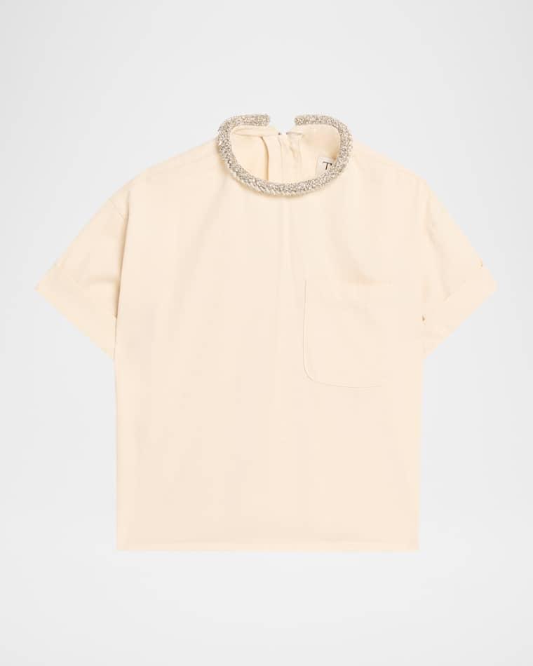 Ex T Crop Top with Crystal Collar by TWP