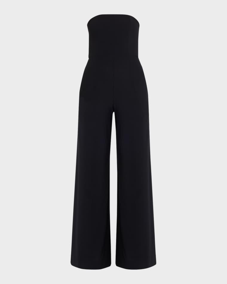 Jade Strapless Wide-Leg Crepe Jumpsuit by TWP
