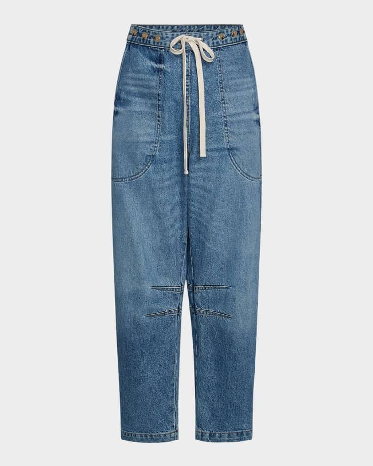 Jetties Beach Drawstring Barrel-Leg Jeans by TWP