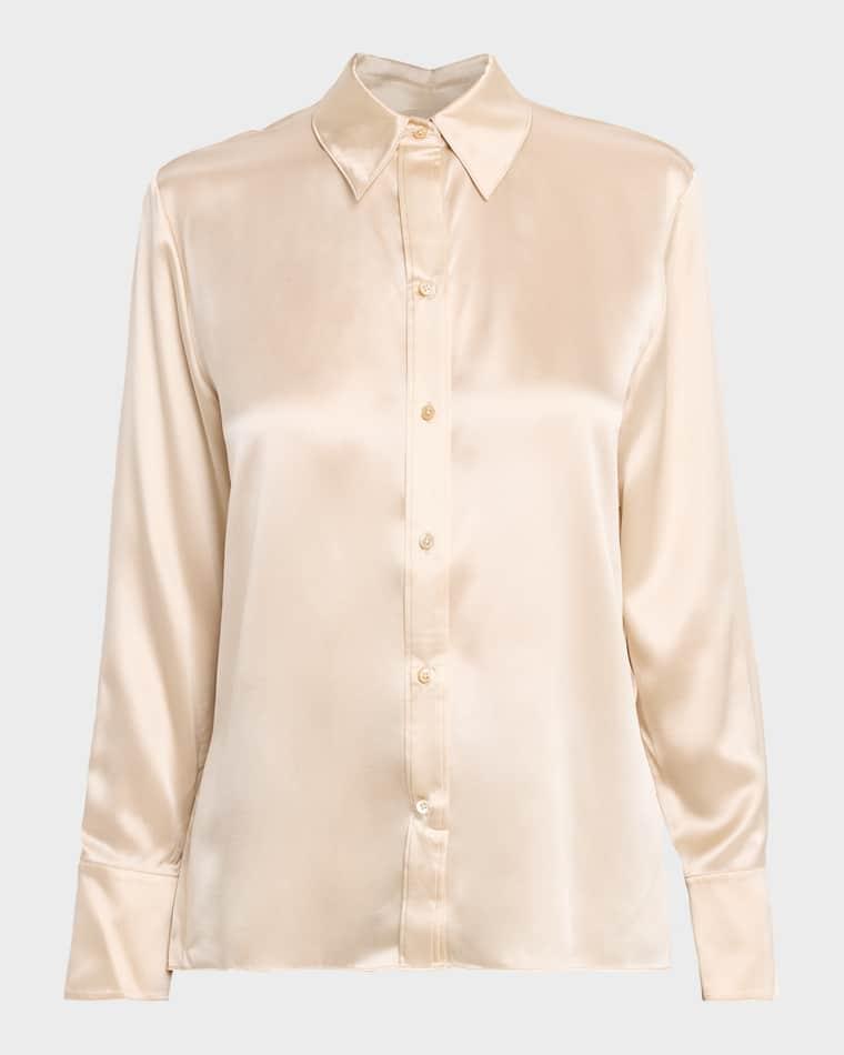 Joey Silk Button-Front Shirt by TWP