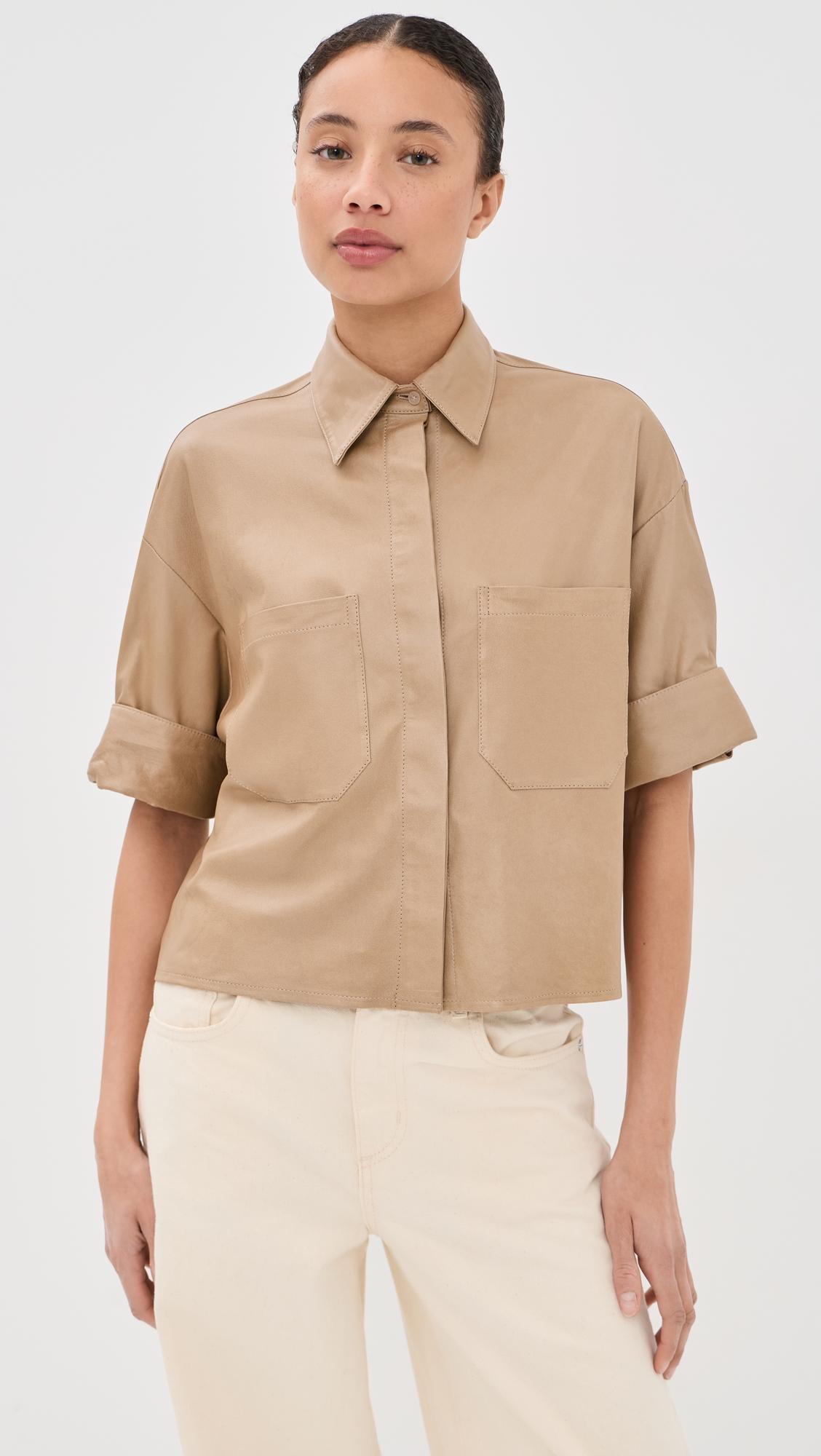 My Mistake Lambskin Button Down Top by TWP