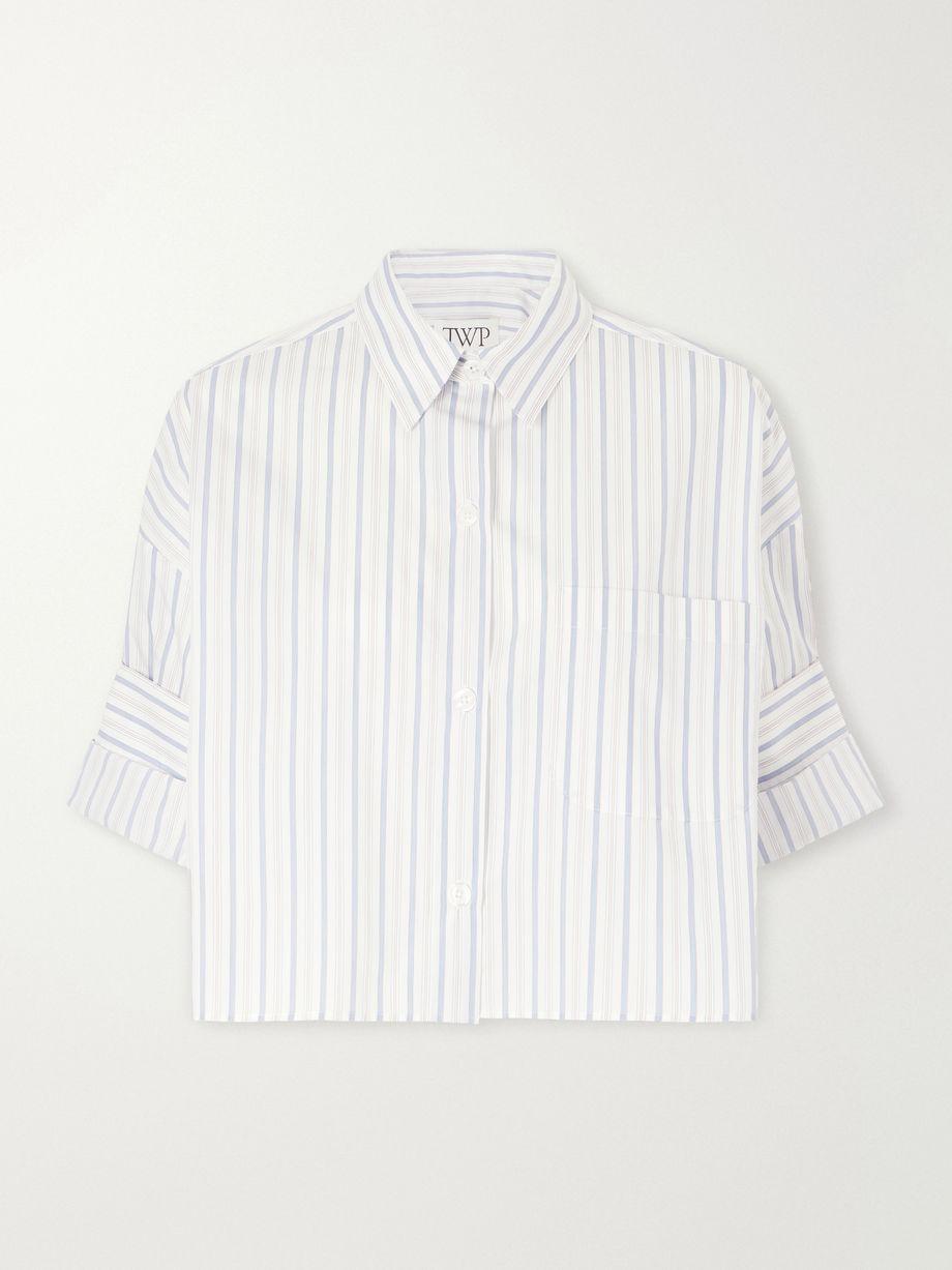 Next ex cropped striped cotton-poplin shirt by TWP