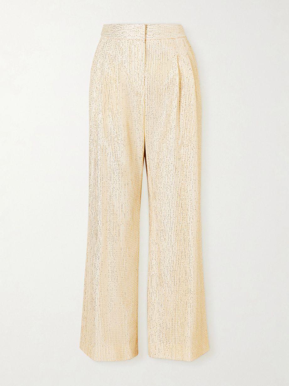 Sequined fishnet wide-leg pants by TWP