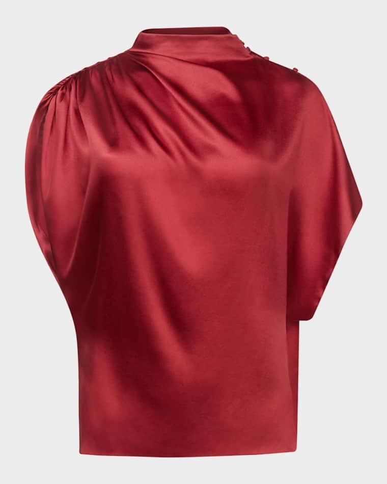 Wish You Would Draped Silk Blouse by TWP