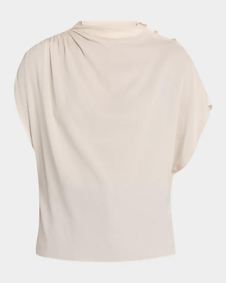Wish You Would Draped Silk Georgette Blouse by TWP