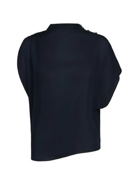 Wish You Would draped mock-neck blouse by TWP