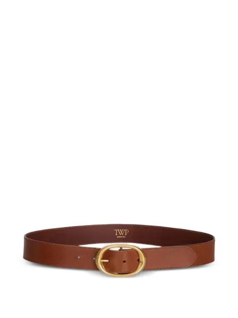oval-buckle leather belt by TWP