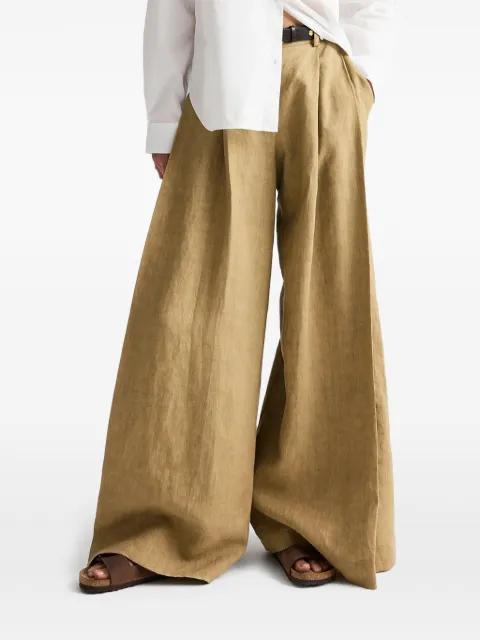 pleated palazzo pants by TWP