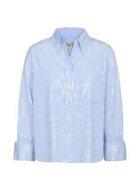 sequin-embelished striped shirt by TWP
