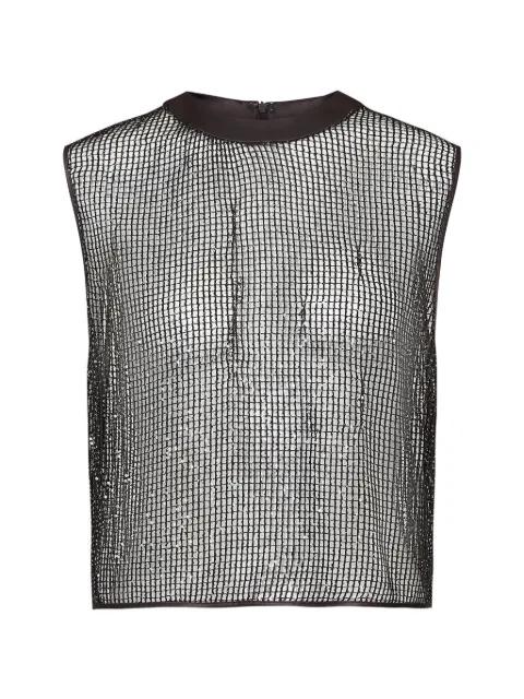 sequin-netting tank top by TWP