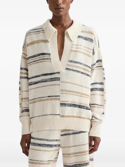 stripe-intarsia V-neck sweater by TWP