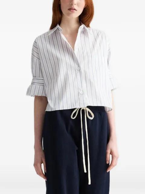 striped-cropped shirt by TWP