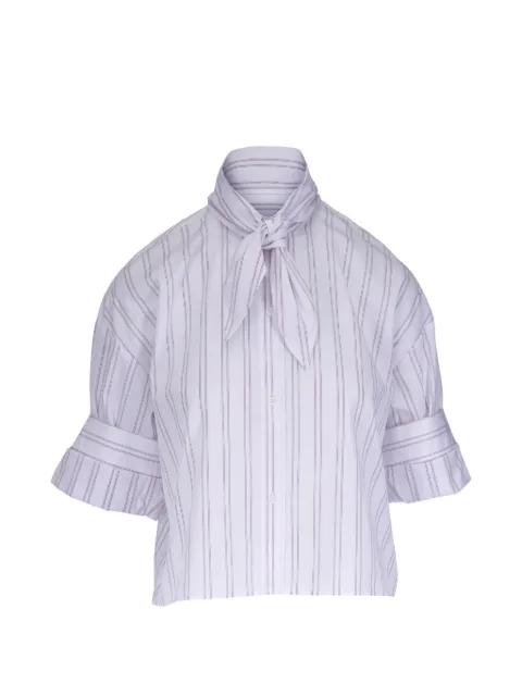 striped tie blouse by TWP