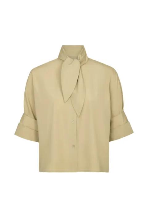 tie-neck short-sleeve blouse by TWP